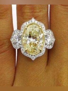 Antiqued Neiman Marcus Sterling Gold vermeil Citrine White topaz Ring 9